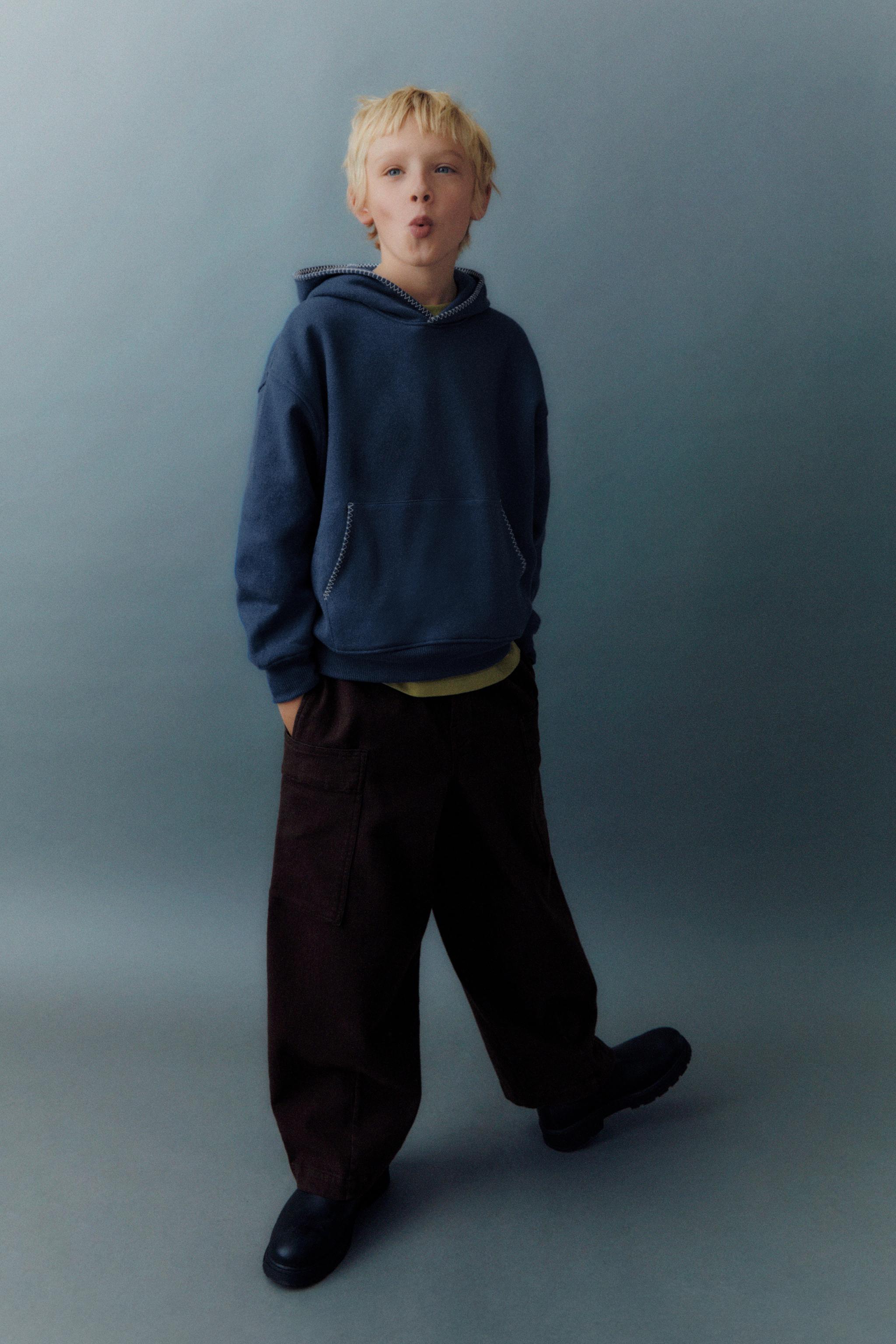 TOPSTITCHED HOODIE SWEATSHIRT